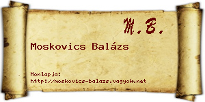 Moskovics Balázs névjegykártya