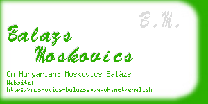 balazs moskovics business card