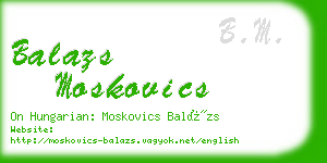 balazs moskovics business card